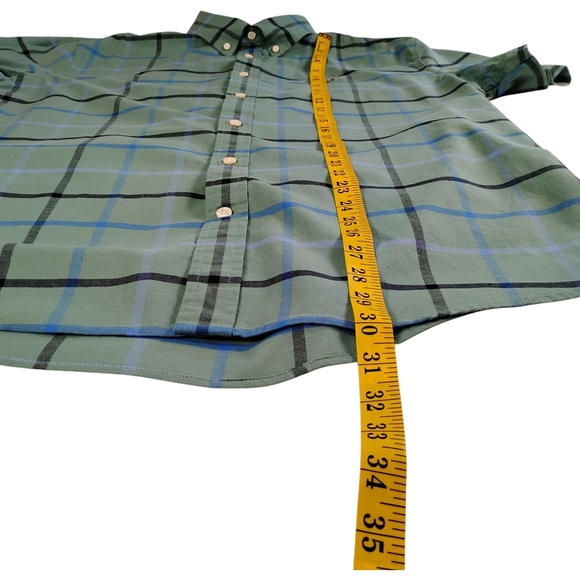 Tommy Hilfiger Green with Blue and Black Stripes Casual Button Down Shirt, XL - Picture 5 of 10